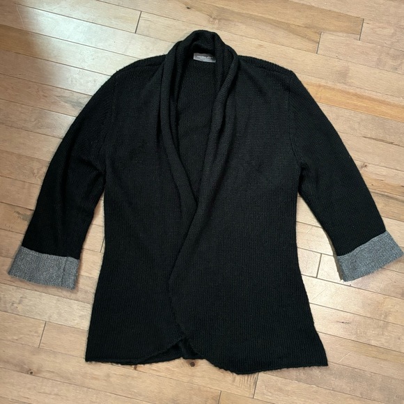 Mohair and Wool Blend Cardigan Wooden Ships Paola Buendia two tone cozy sweater - Picture 3 of 8